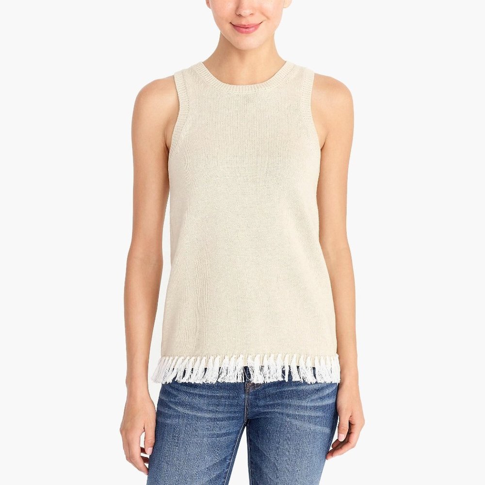 J. CREW Factory Sweater Tank Top Fringed {II22}